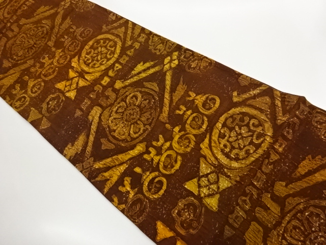 JAPANESE KIMONO / FUKURO OBI / MATELASS / WOVEN FLOWER CREST 